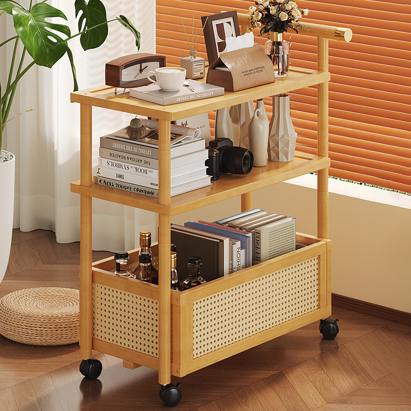 Bamboo Acrylic Rattan Side Table 2/3-Tier