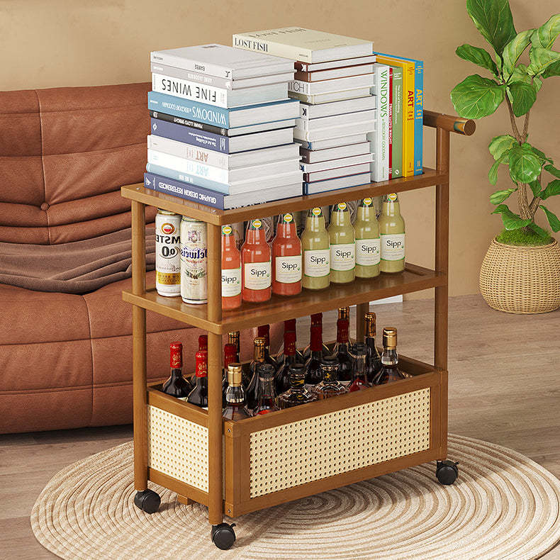 Bamboo Acrylic Rattan Side Table 2/3-Tier