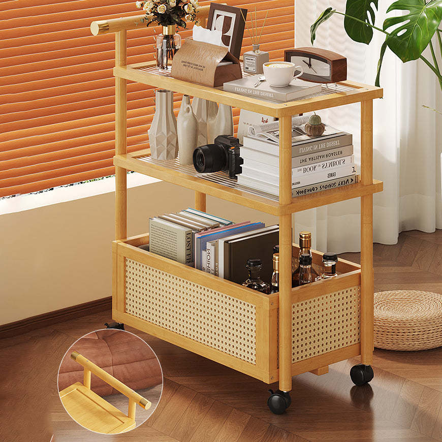 Bamboo Acrylic Rattan Side Table 2/3-Tier