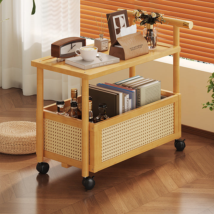 Bamboo Acrylic Rattan Side Table 2/3-Tier