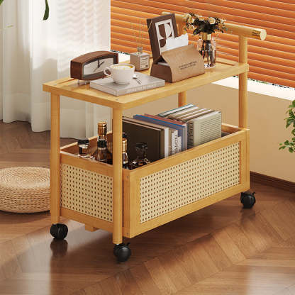 Bamboo Acrylic Rattan Side Table 2/3-Tier