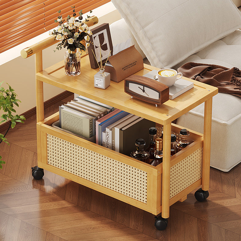 Bamboo Acrylic Rattan Side Table 2/3-Tier — 3 / Brown / Chang Hong Board