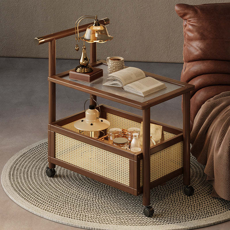 Bamboo Acrylic Rattan Side Table 2/3-Tier