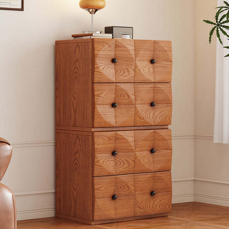 Retro Wood Storage Side Table 2-Drawer