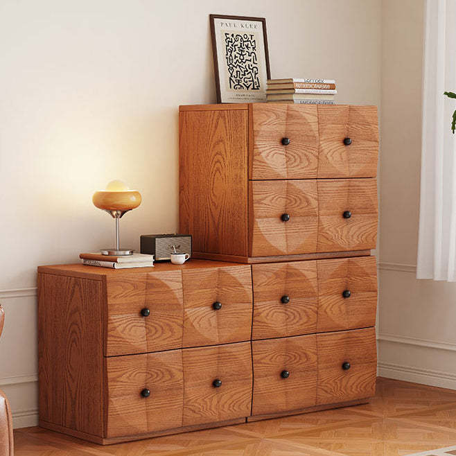 Retro Wood Storage Side Table 2-Drawer
