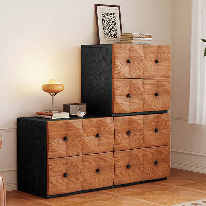 Retro Wood Storage Side Table 2-Drawer