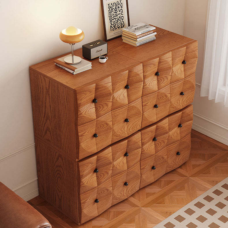 Retro Wood Storage Side Table 2-Drawer
