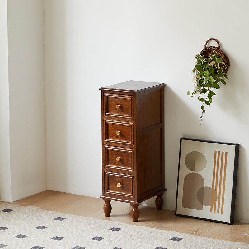 Nordic Rubber Wood 4/5-Drawer Storage Cabinet Side Table