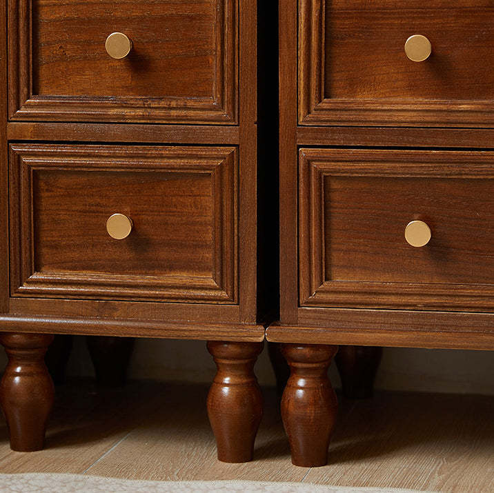 Nordic Rubber Wood 4/5-Drawer Storage Cabinet Side Table