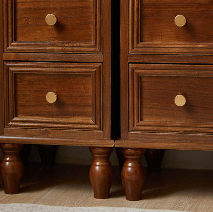 Nordic Rubber Wood 4/5-Drawer Storage Cabinet Side Table