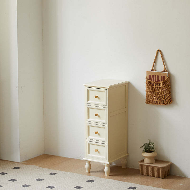 Nordic Rubber Wood 4/5-Drawer Storage Cabinet Side Table — 4 / Off White