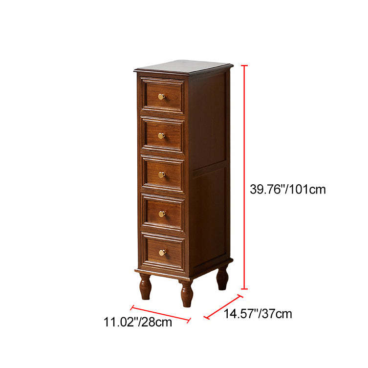 Nordic Rubber Wood 4/5-Drawer Storage Cabinet Side Table — 5 / Off White