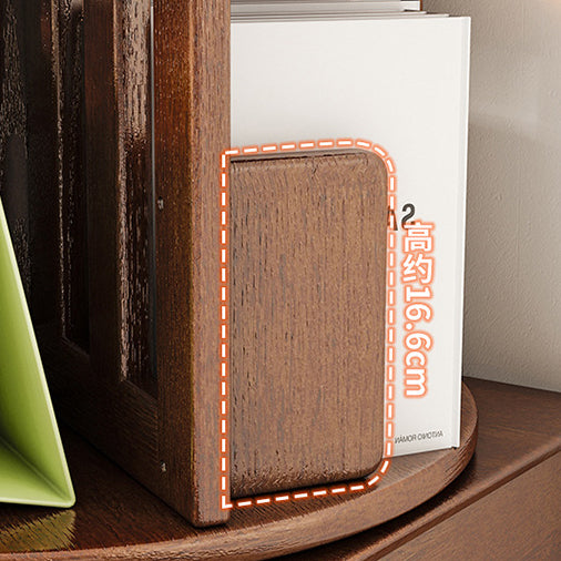 Contemporary Solid Wood Rotatable Bookshelf Round Nightstand