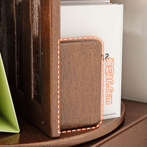 Contemporary Solid Wood Rotatable Bookshelf Round Nightstand