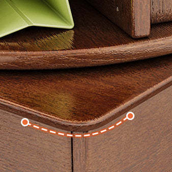 Contemporary Solid Wood Rotatable Bookshelf Round Nightstand