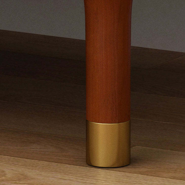 Retro Wood Rubberwood Nightstand 2-Drawer
