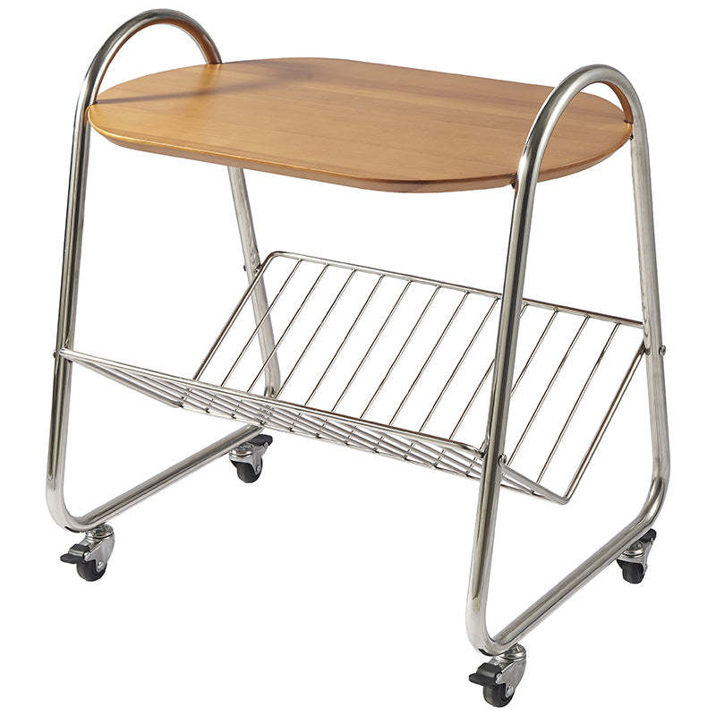 Nordic Trapezoid Boxwood Steel 2-Tier Side Table