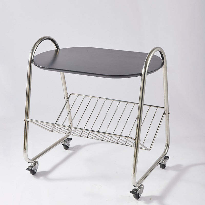 Nordic Trapezoid Boxwood Steel 2-Tier Side Table