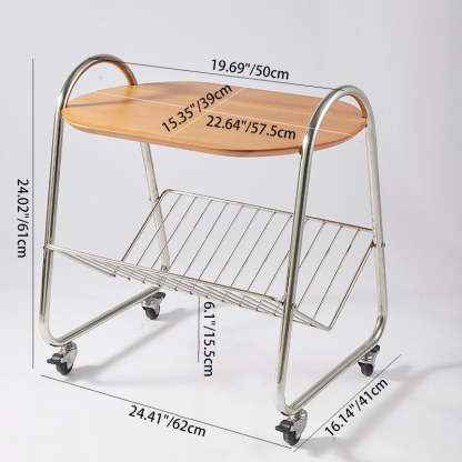 Nordic Trapezoid Boxwood Steel 2-Tier Side Table