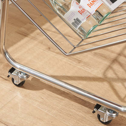 Nordic Trapezoid Boxwood Steel 2-Tier Side Table