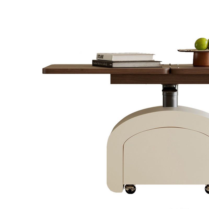 Nordic Walnut Pine Foldable 1-Drawer Coffee Table