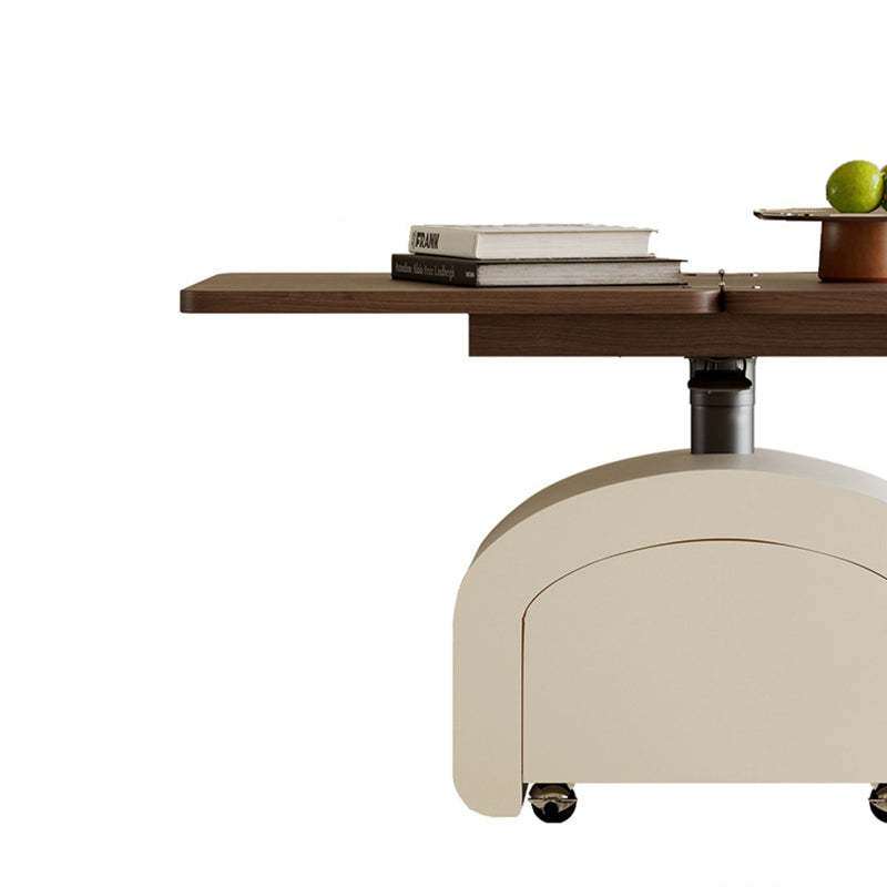 Nordic Walnut Pine Foldable 1-Drawer Coffee Table