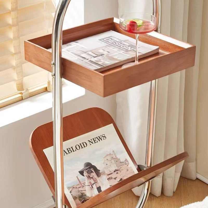 Retro Geometry Pine Steel 2-Tier Bookshelf