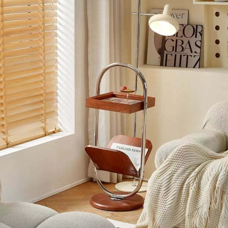 Retro Geometry Pine Steel 2-Tier Bookshelf