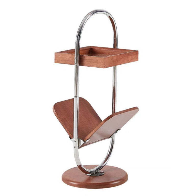 Retro Geometry Pine Steel 2-Tier Bookshelf