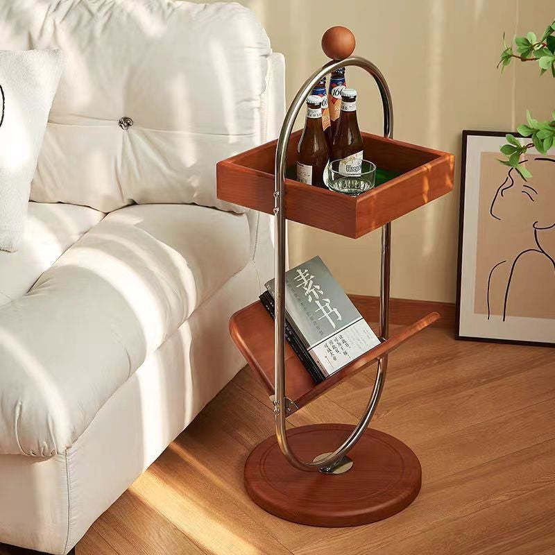 Retro Geometry Pine Steel 2-Tier Bookshelf