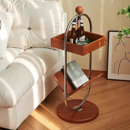 Retro Geometry Pine Steel 2-Tier Bookshelf