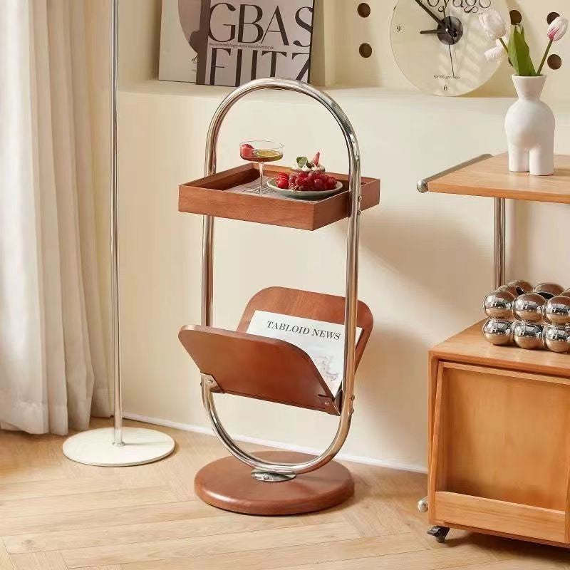 Retro Geometry Pine Steel 2-Tier Bookshelf