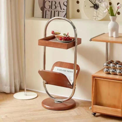 Retro Geometry Pine Steel 2-Tier Bookshelf