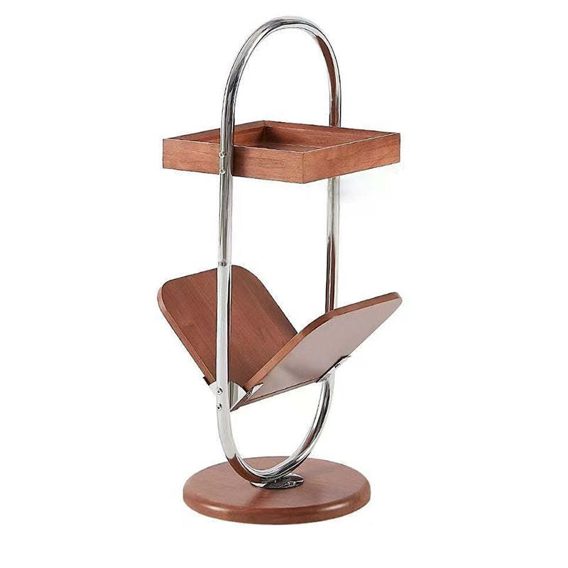 Retro Geometry Pine Steel 2-Tier Bookshelf