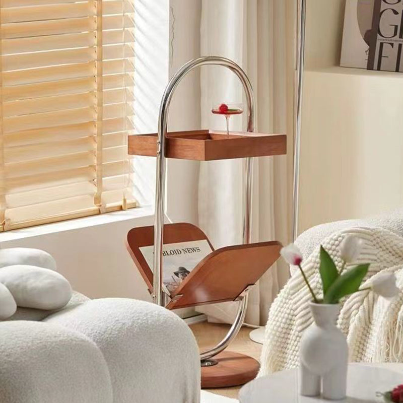 Retro Geometry Pine Steel 2-Tier Bookshelf
