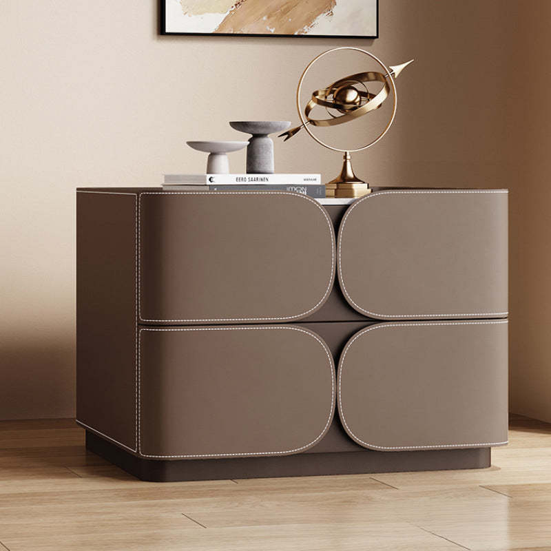 Nordic rock board nightstands in metal leather wood