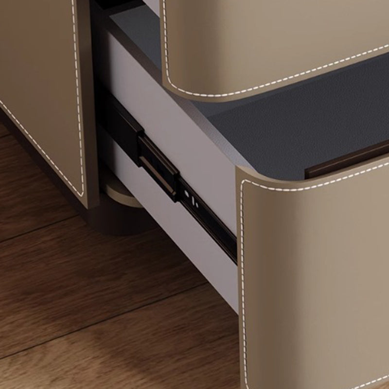 Nordic Rock Board 2-Drawer Nightstand — Black