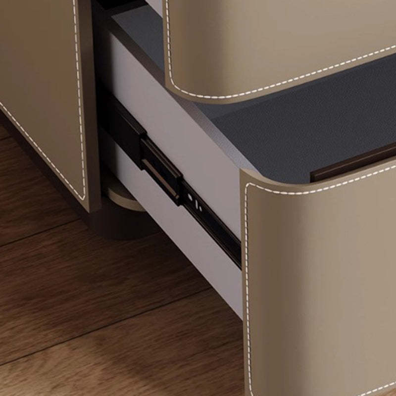 Nordic Rock Board 2-Drawer Nightstand — Black