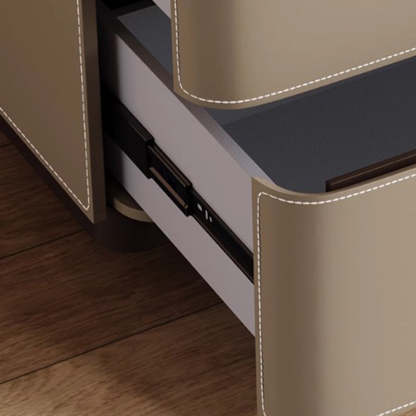 Nordic Rock Board 2-Drawer Nightstand — Black
