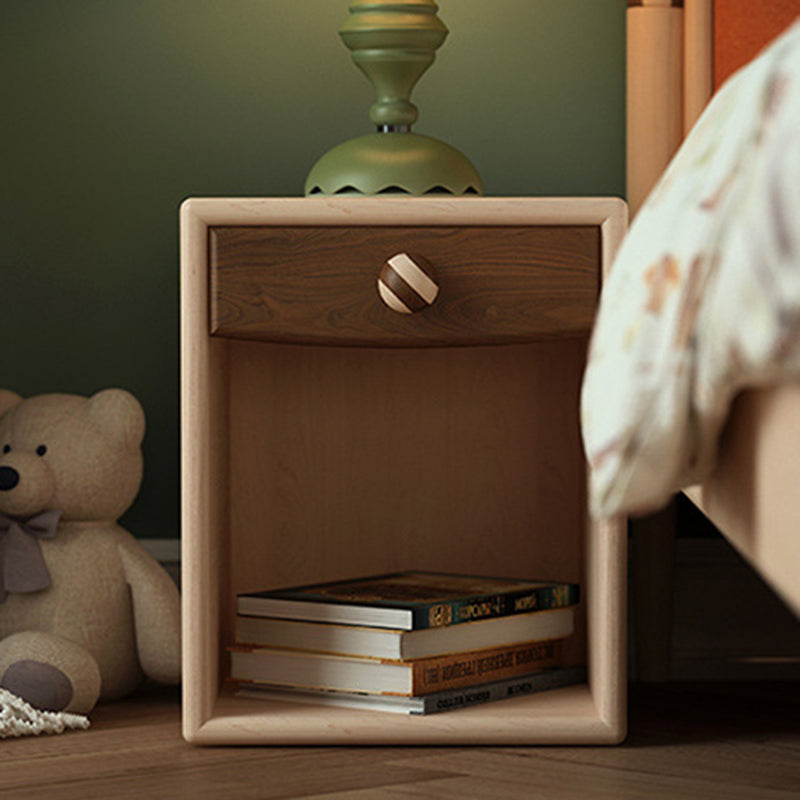 Contemporary Wood 1-Drawer Nightstand