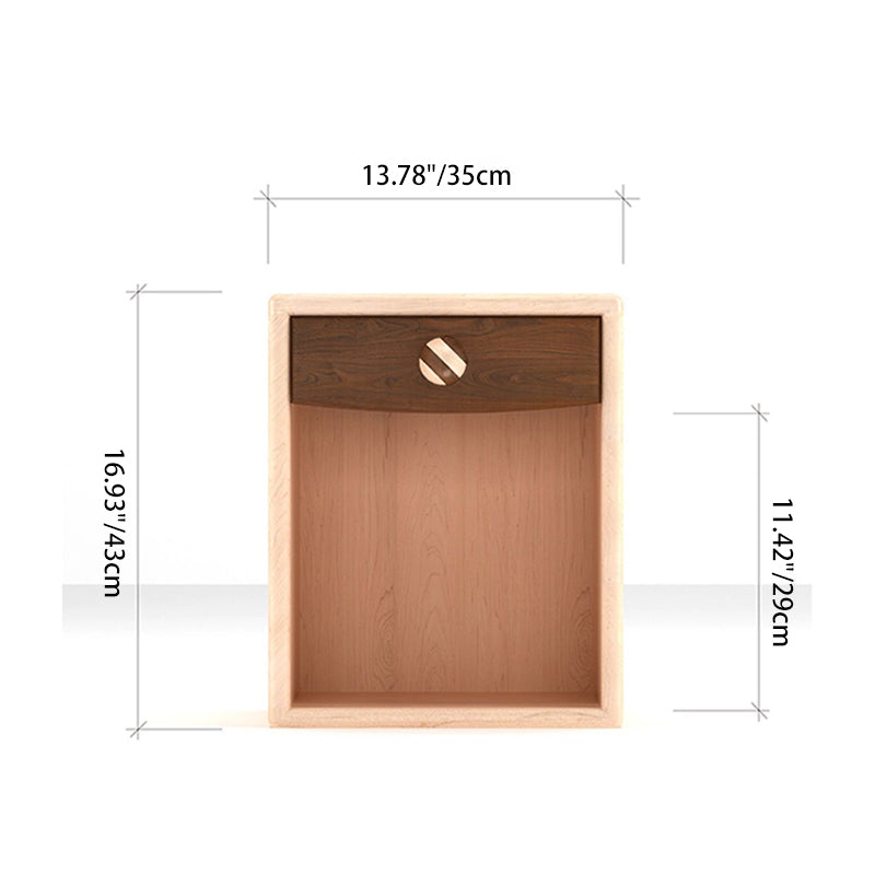 Contemporary Wood 1-Drawer Nightstand