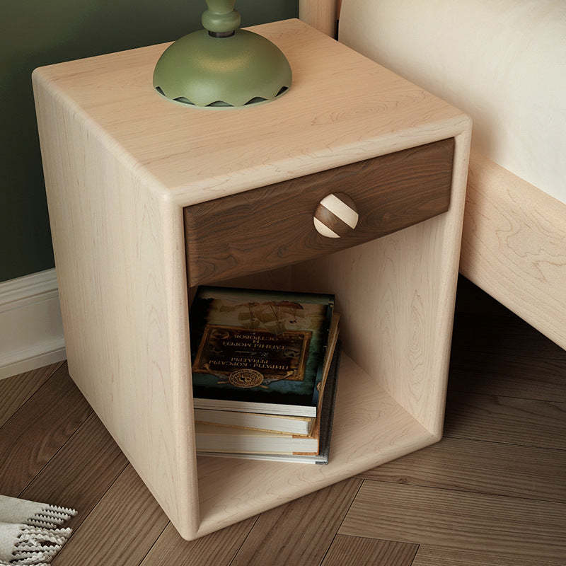 Contemporary Wood 1-Drawer Nightstand