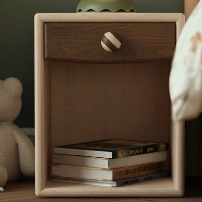 Contemporary Wood 1-Drawer Nightstand