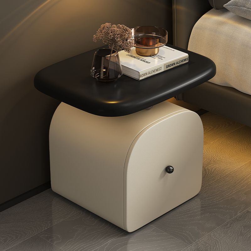 Nordic Wood Acrylic 1-Drawer Nightstand — Black