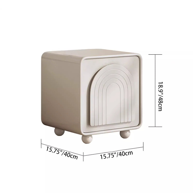 Nordic Cream 2-Cabinet Nightstand