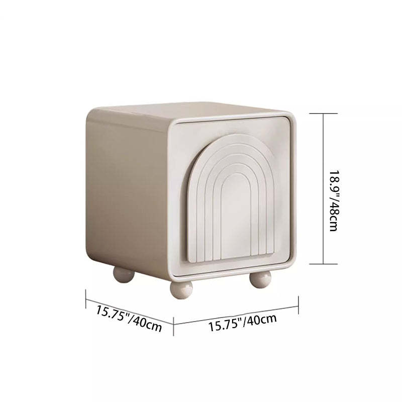 Nordic Cream 2-Cabinet Nightstand