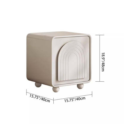Nordic Cream 2-Cabinet Nightstand