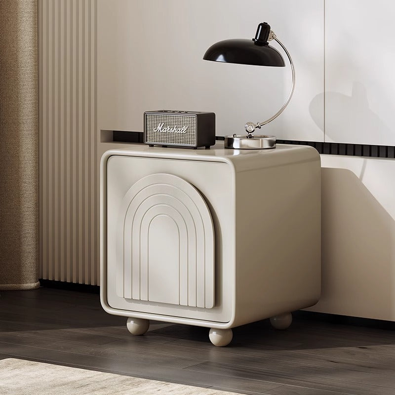 2-cabinet metal glass wood nightstands for bedroom