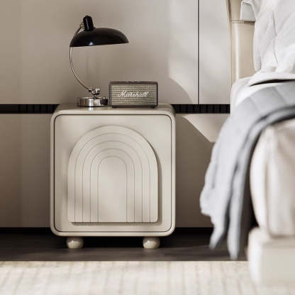 Nordic Cream 2-Cabinet Nightstand — White