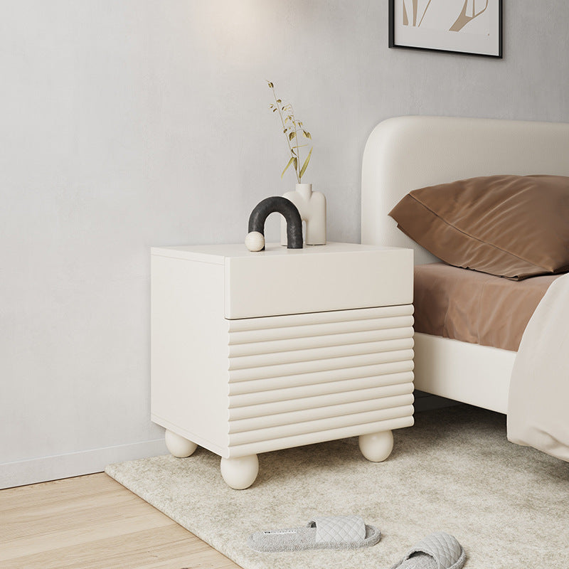 Minimalist solid 1-drawer wood metal iron nightstands